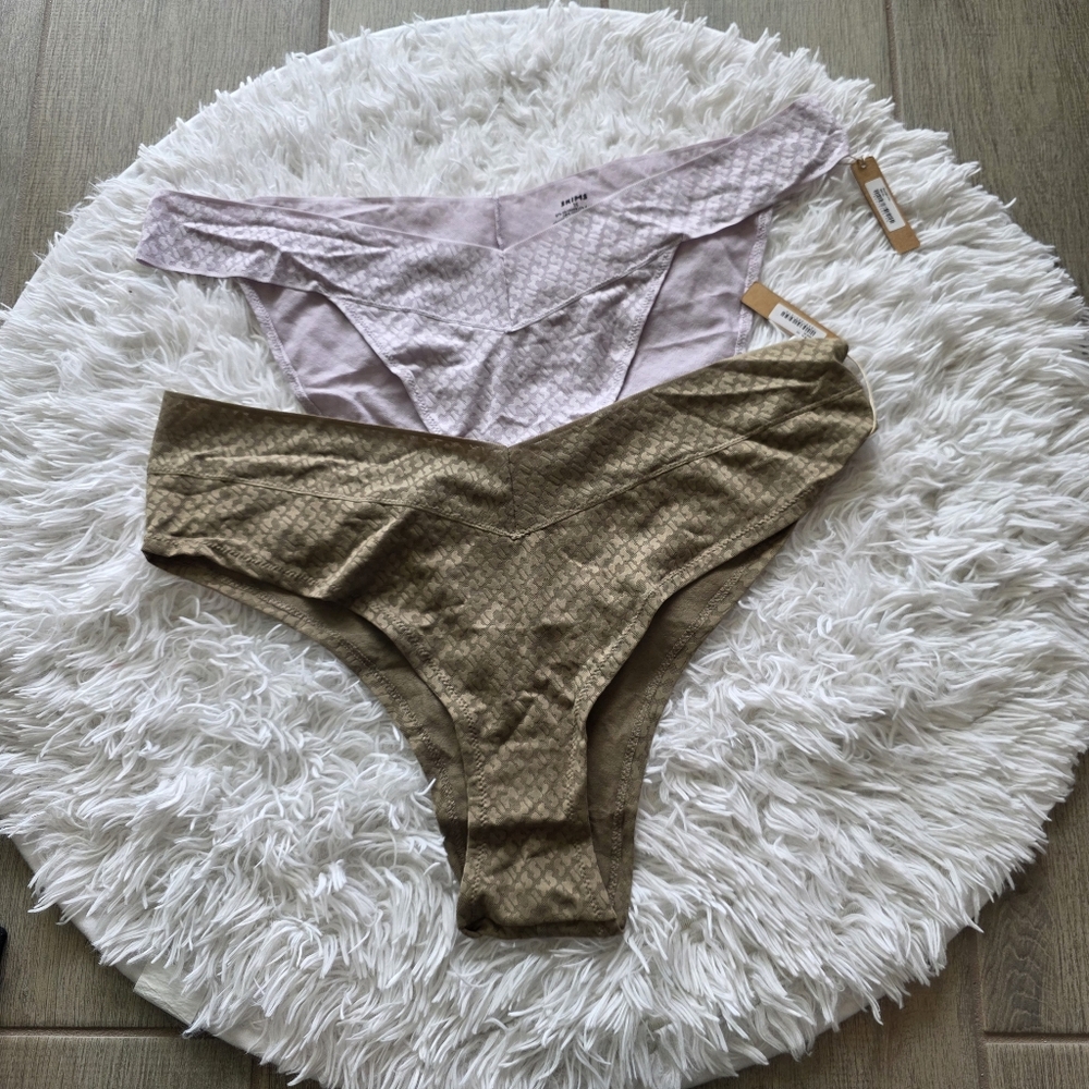 2PCS SKIMS LOGO CHEEKY BOYSHORT & LOGO MESH BIKINI 3X NWT